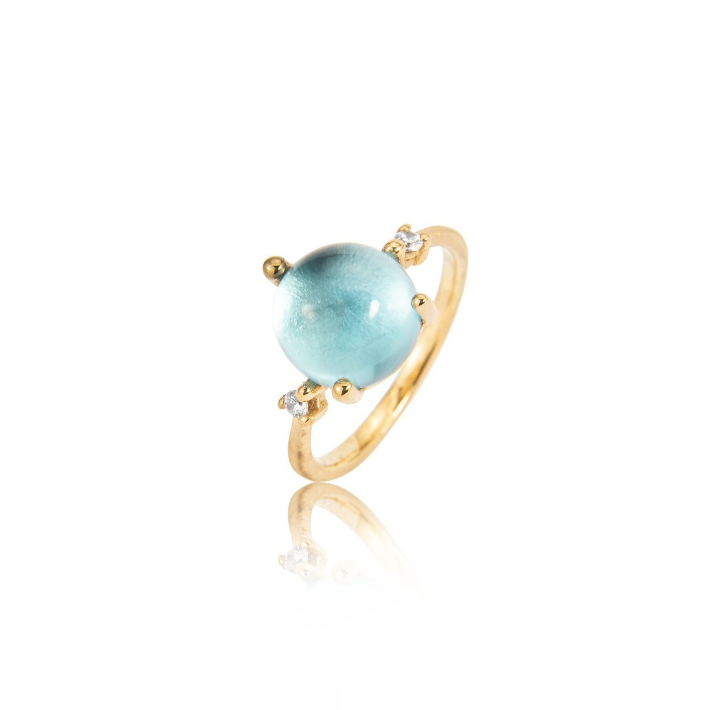 Stellini ring "big" in 585/- gold with topaz Swiss