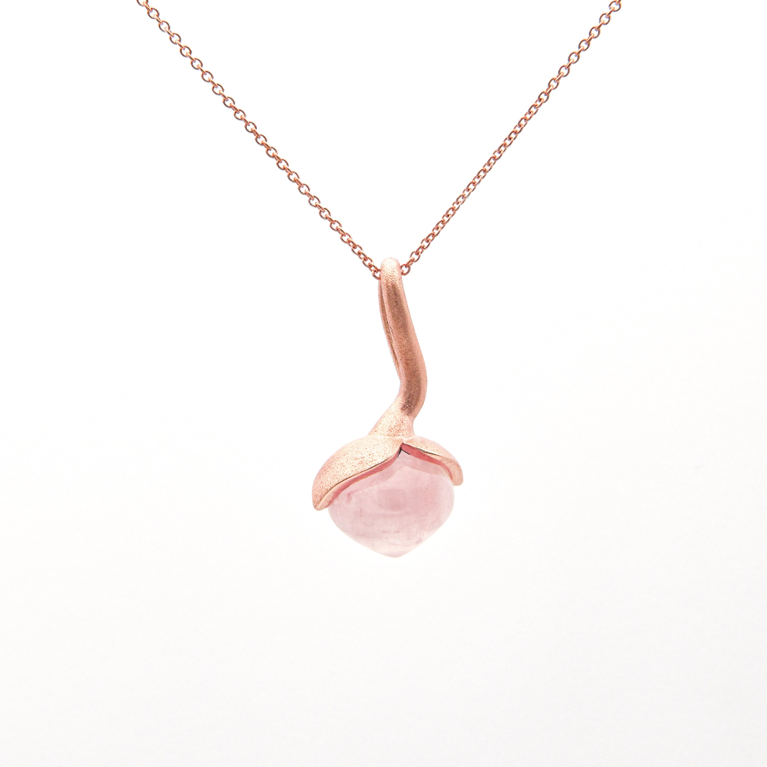 Dolce pendant "big" with rose quartz 925/-