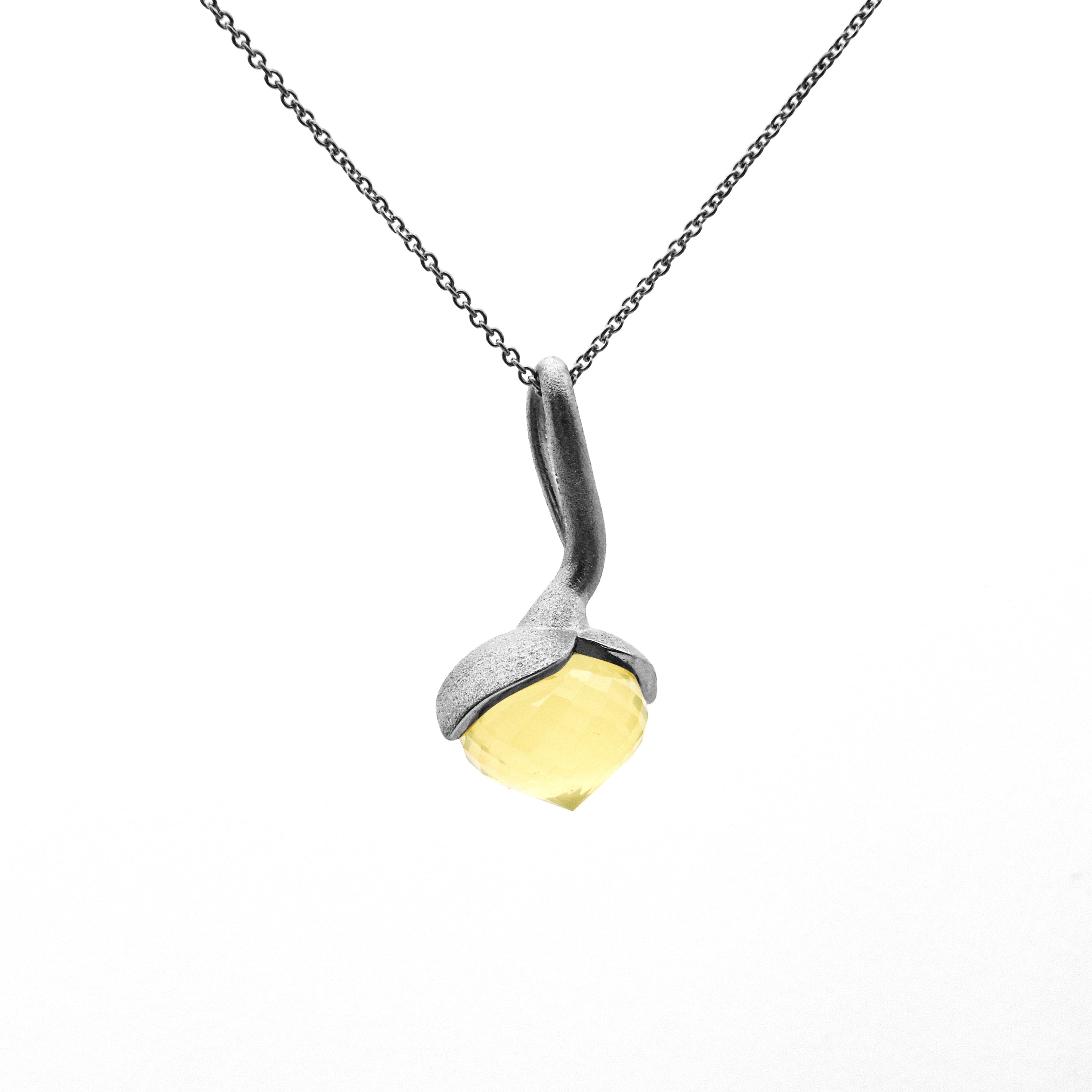 Dolce pendant "big" with lemon quartz 925/-