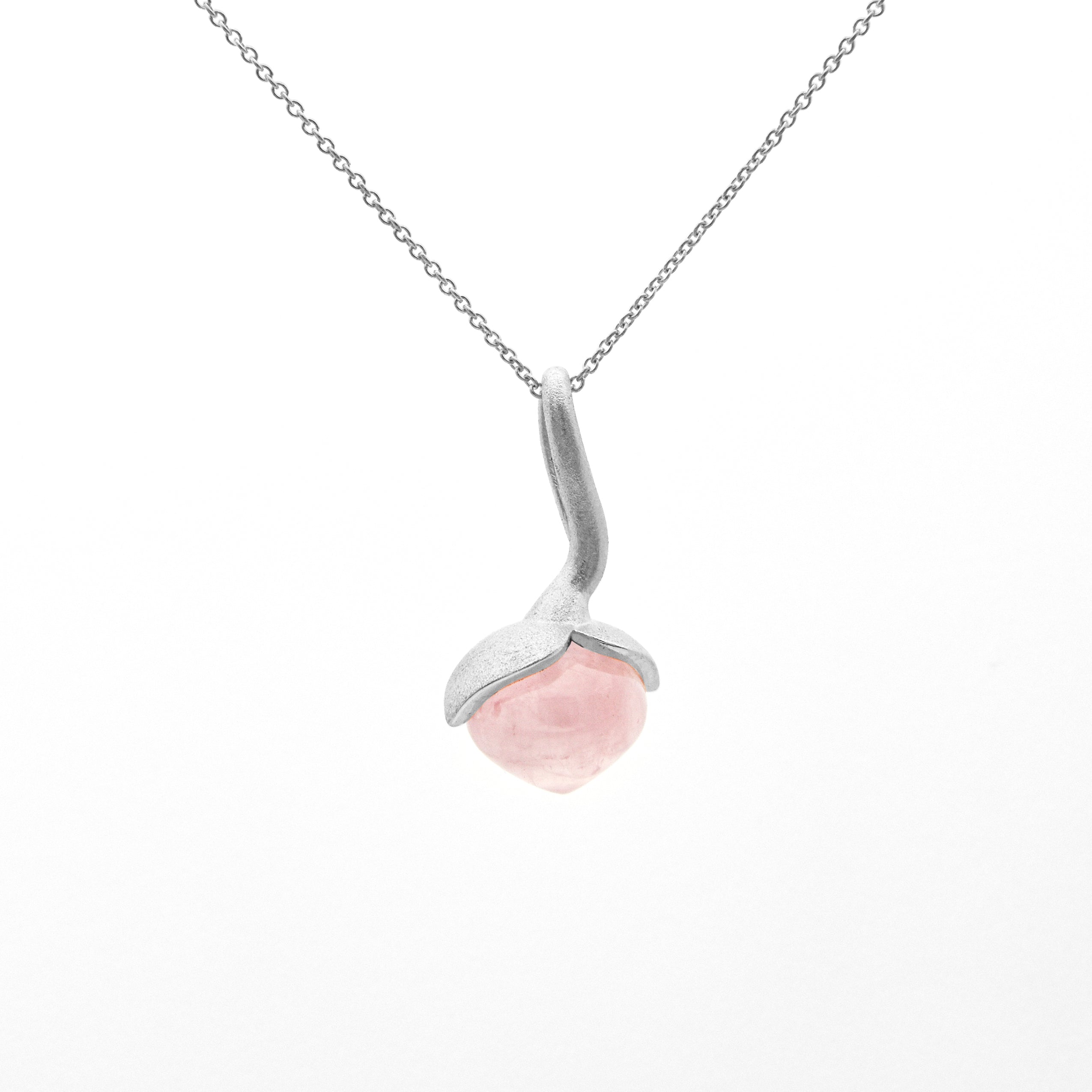 Dolce pendant "big" with rose quartz 925/-