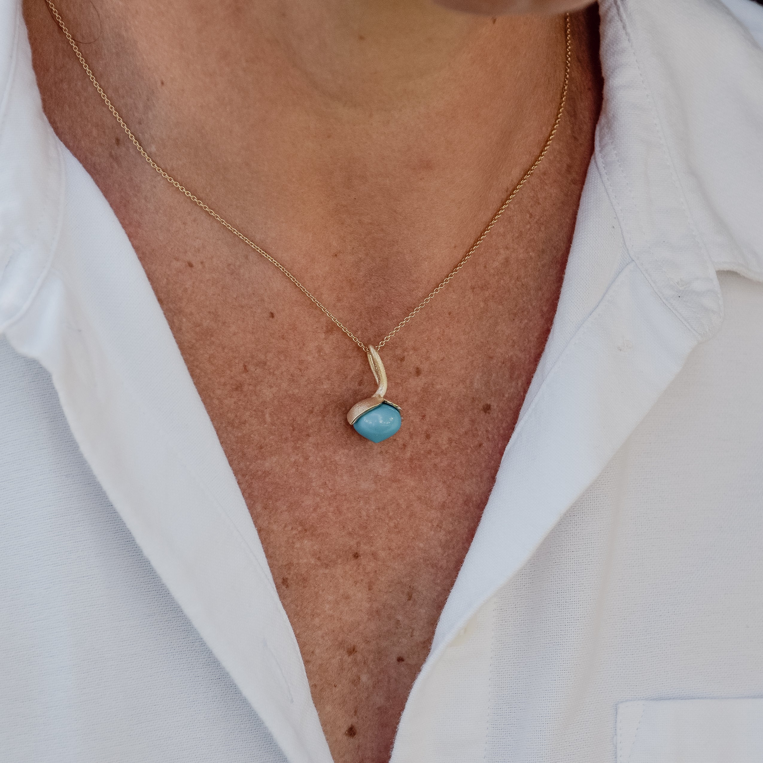 Dolce pendant "medium" with turquoise rec. 925/-