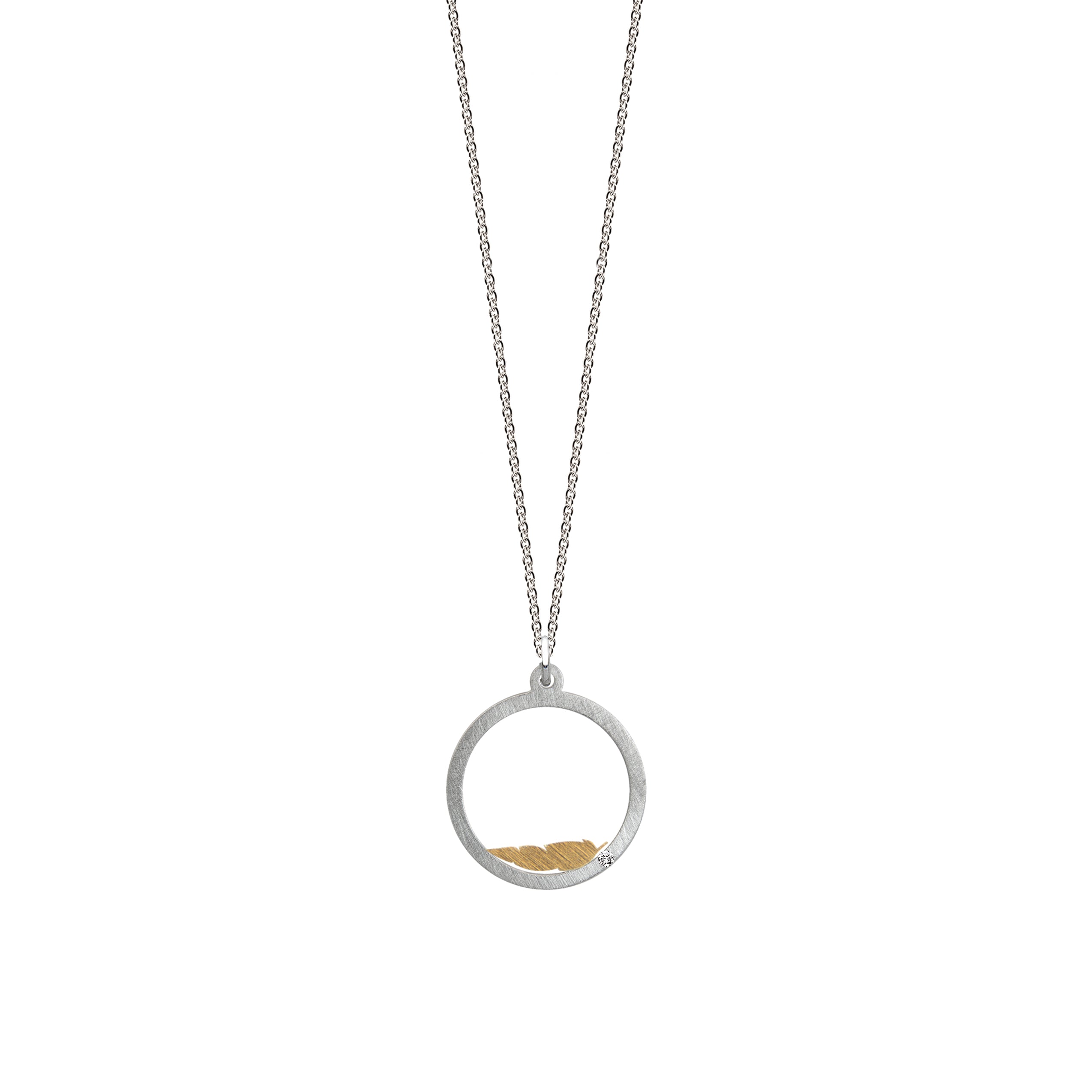 Intention pendant "COURAGE" with brilliant 0.007ct TWVS