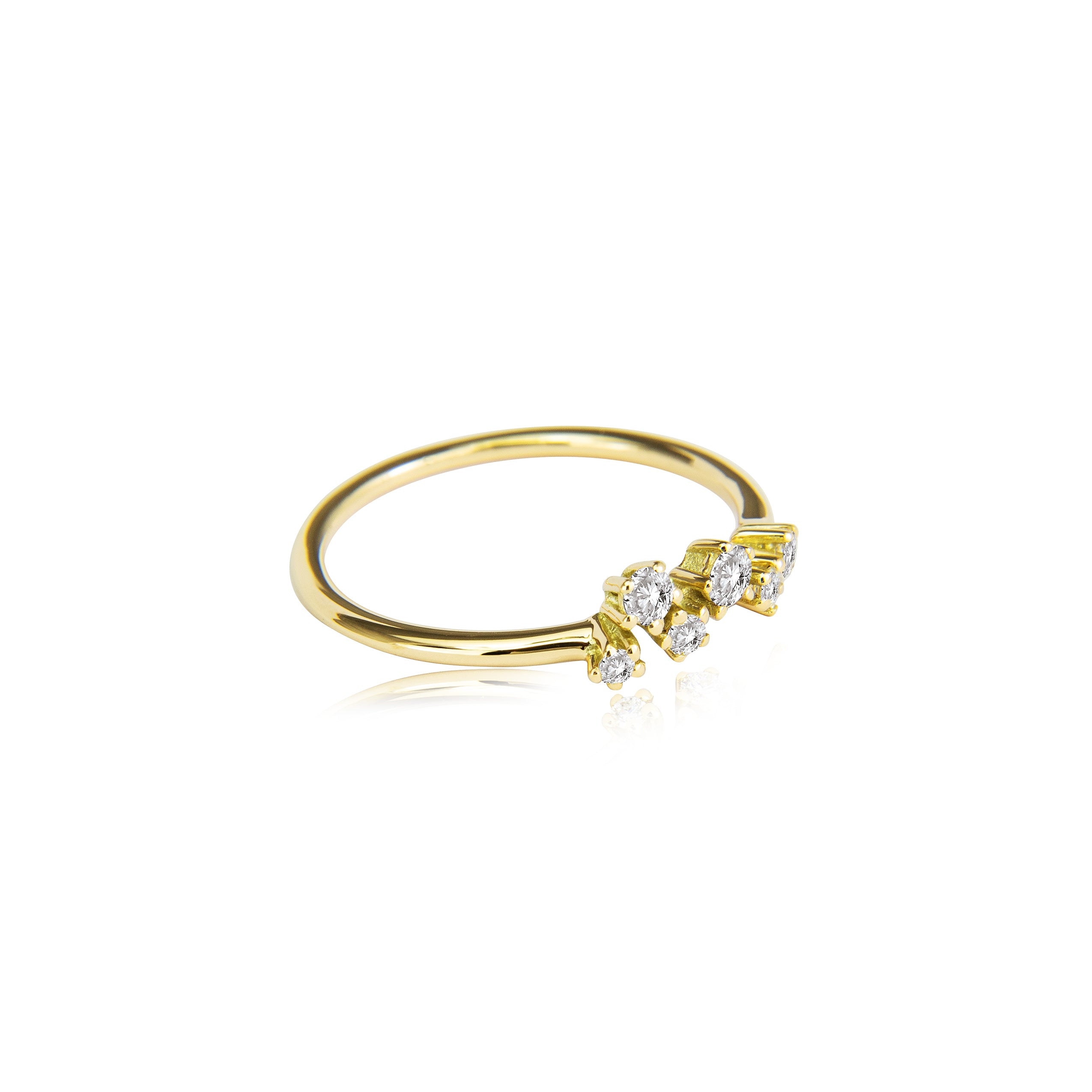 Sparkle Ring "medium" in 585/- Gold mit 6 Brillanten