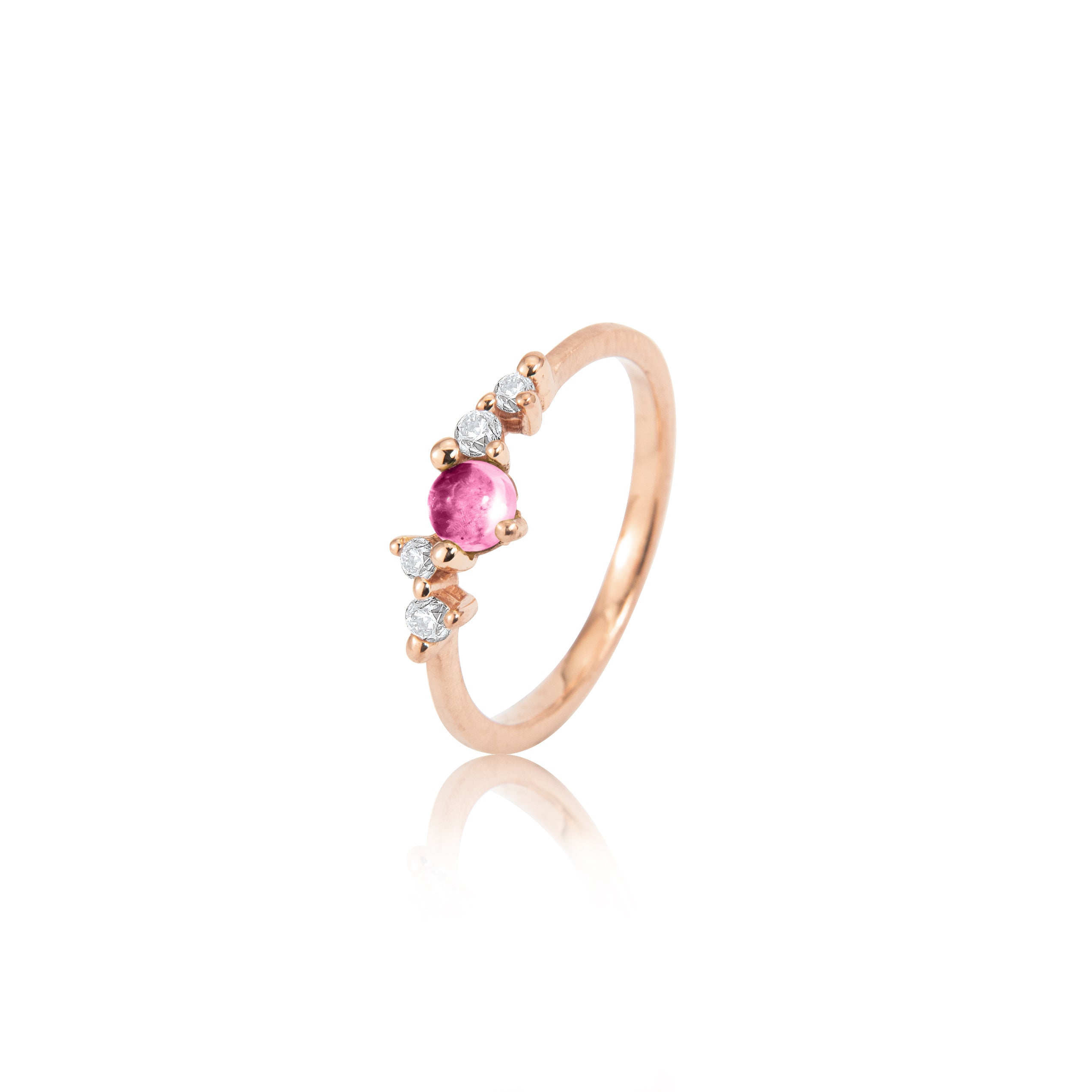 Stellini ring "smal" in 585/- gold with pink tourmaline