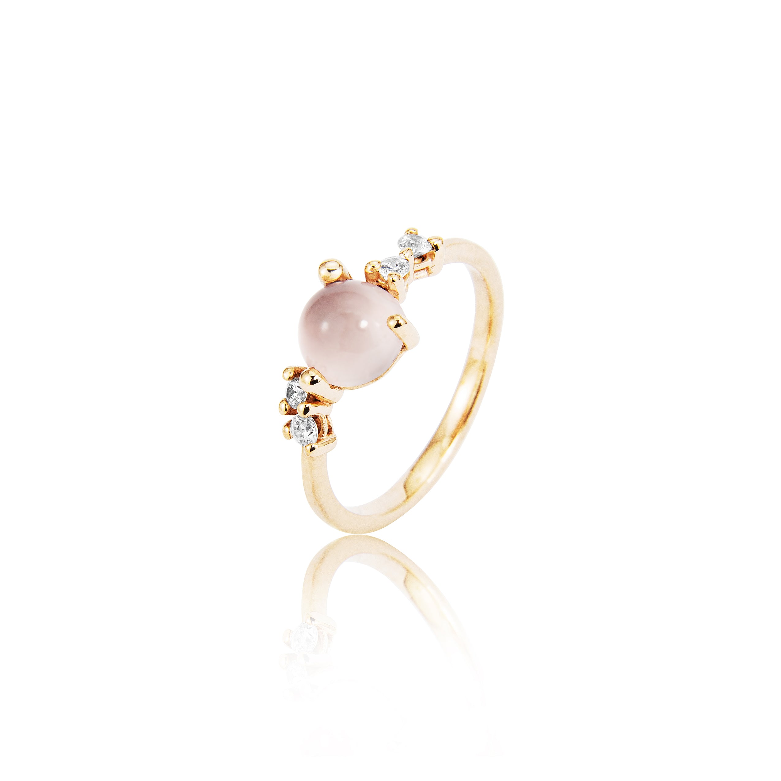 Stellini ring "medium" in 585/- gold with pink quartz