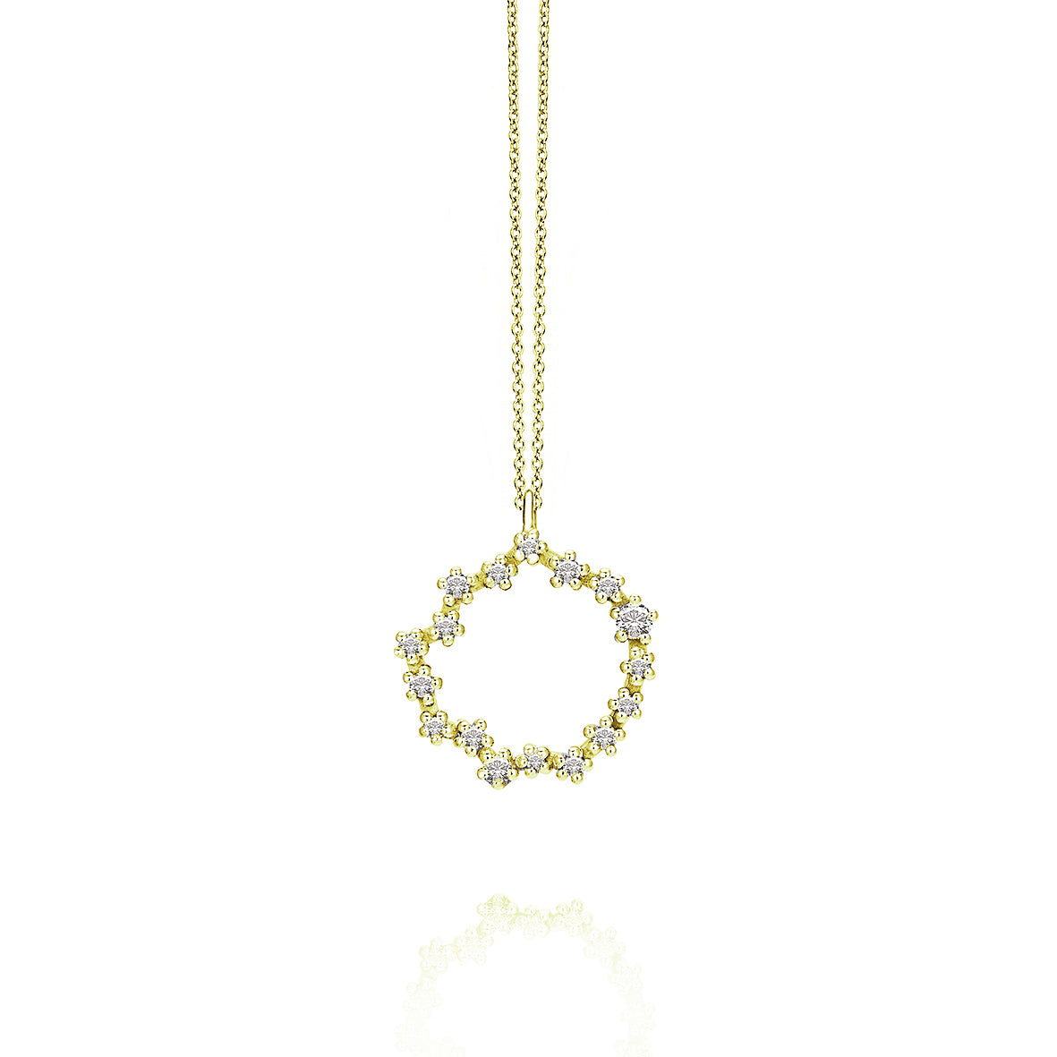 Sparkle pendant "circle" in 585/- gold with diamonds