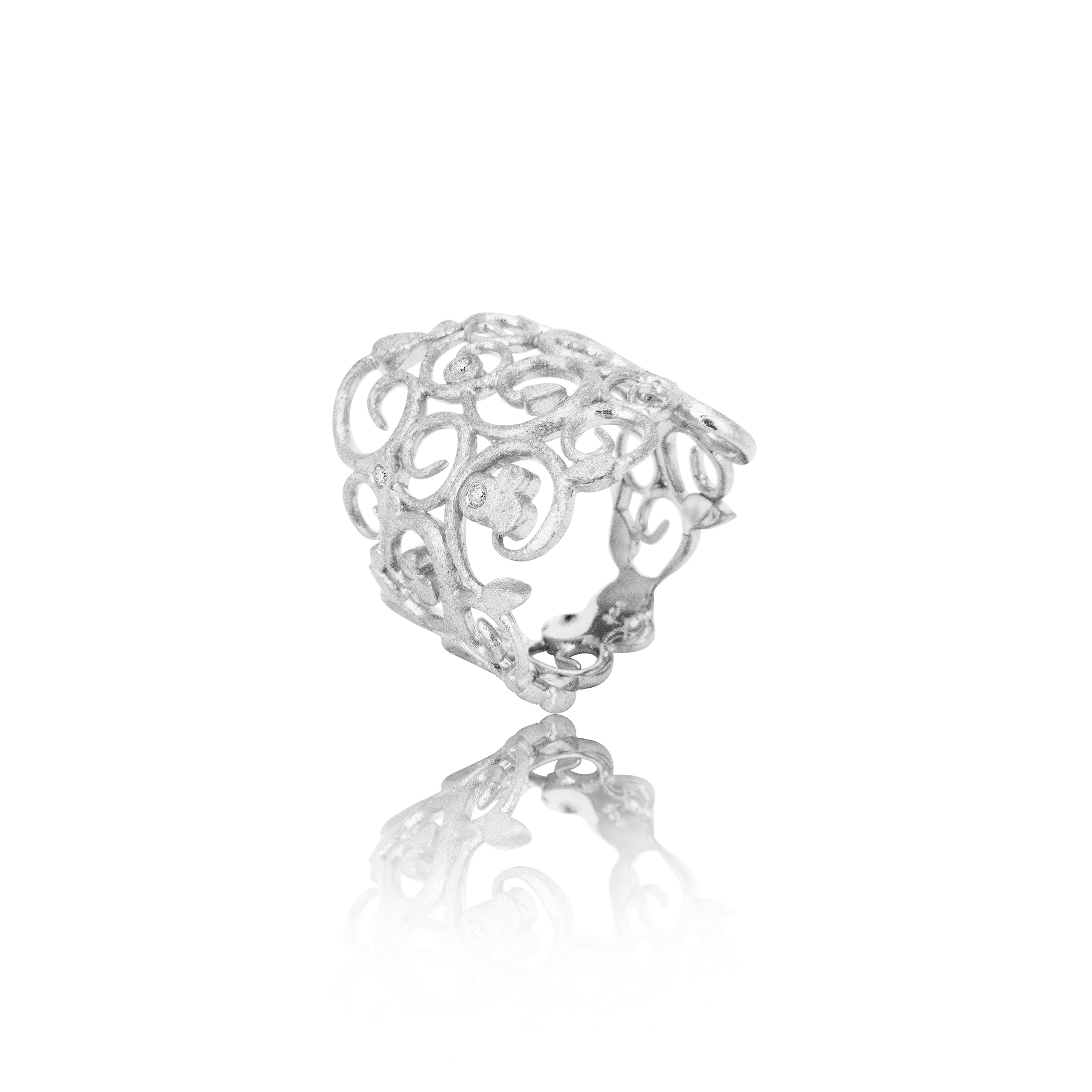 Grace ring "big" 925/- with brilliant-cut diamonds TLB 0.04ct
