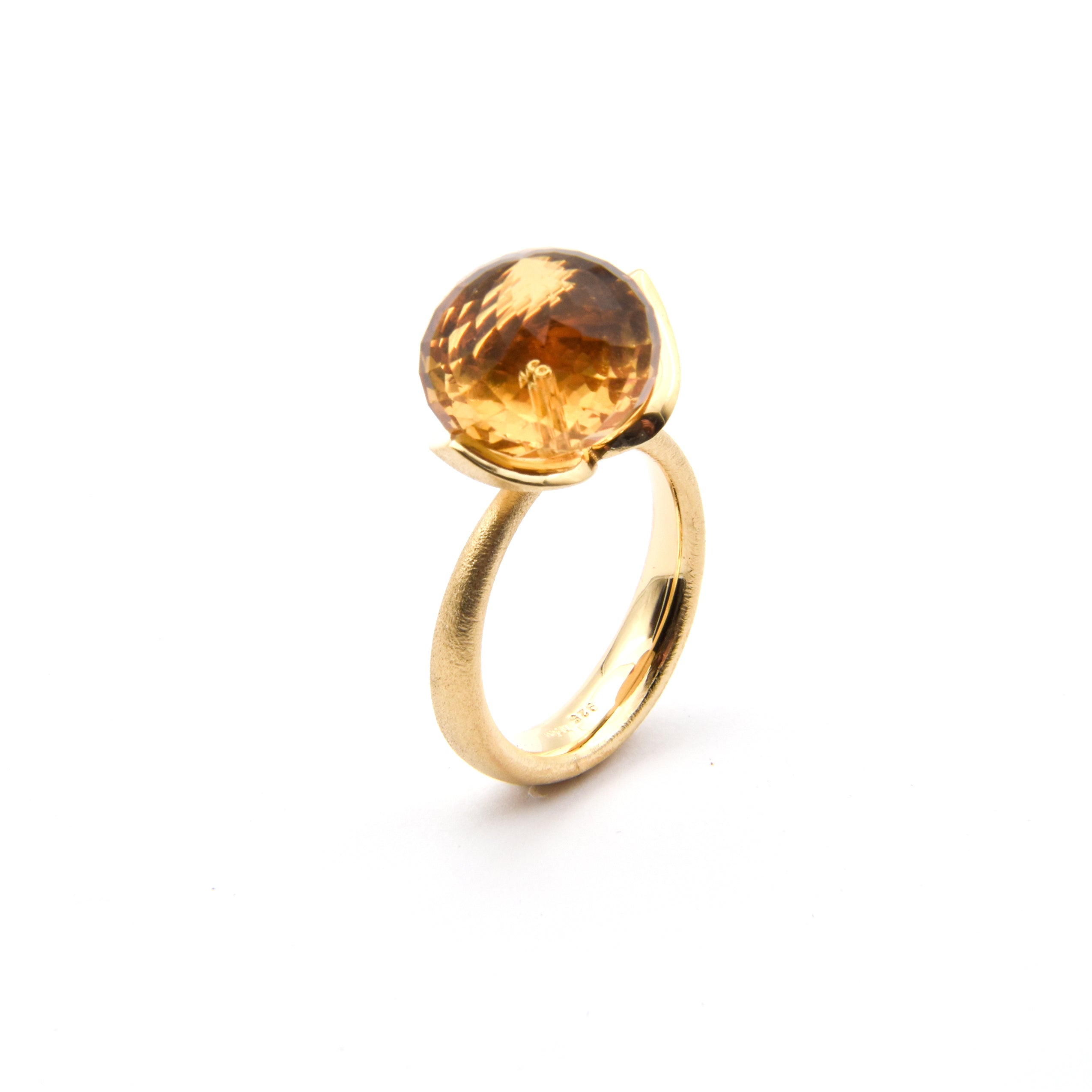 Dolce ring "big" with champagne quartz 925/-