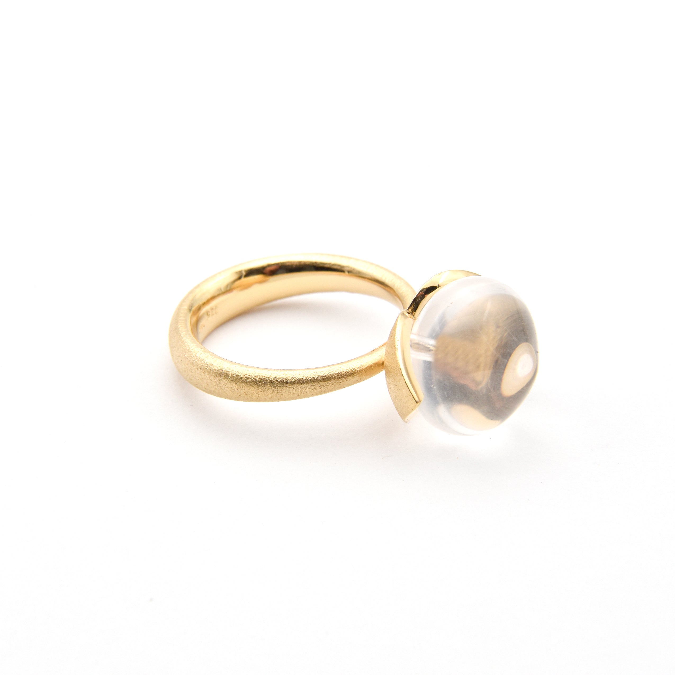 Dolce ring "big" with milky quartz 925/-
