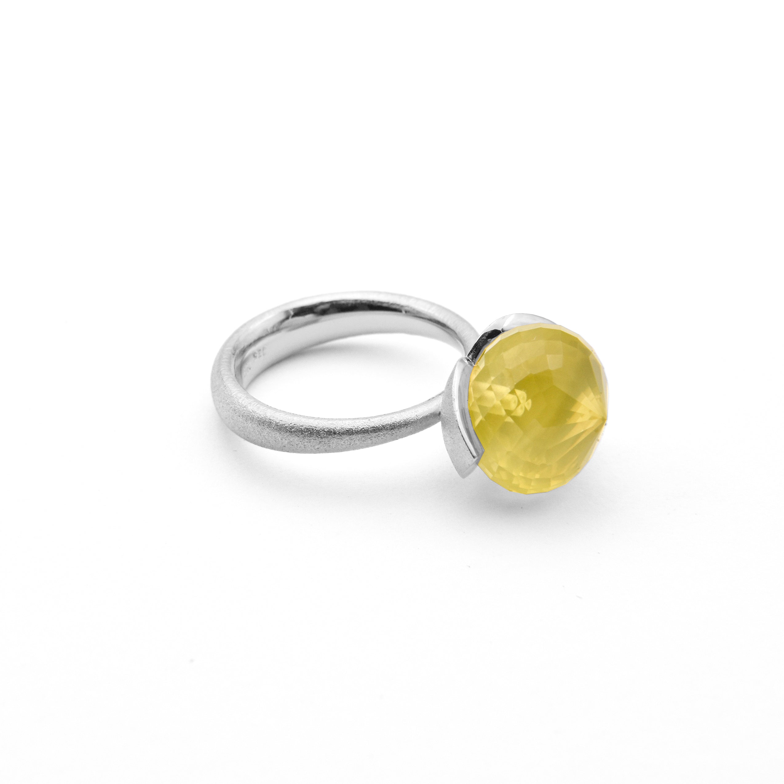 Dolce Ring "big" mit Lemonquarz 925/-