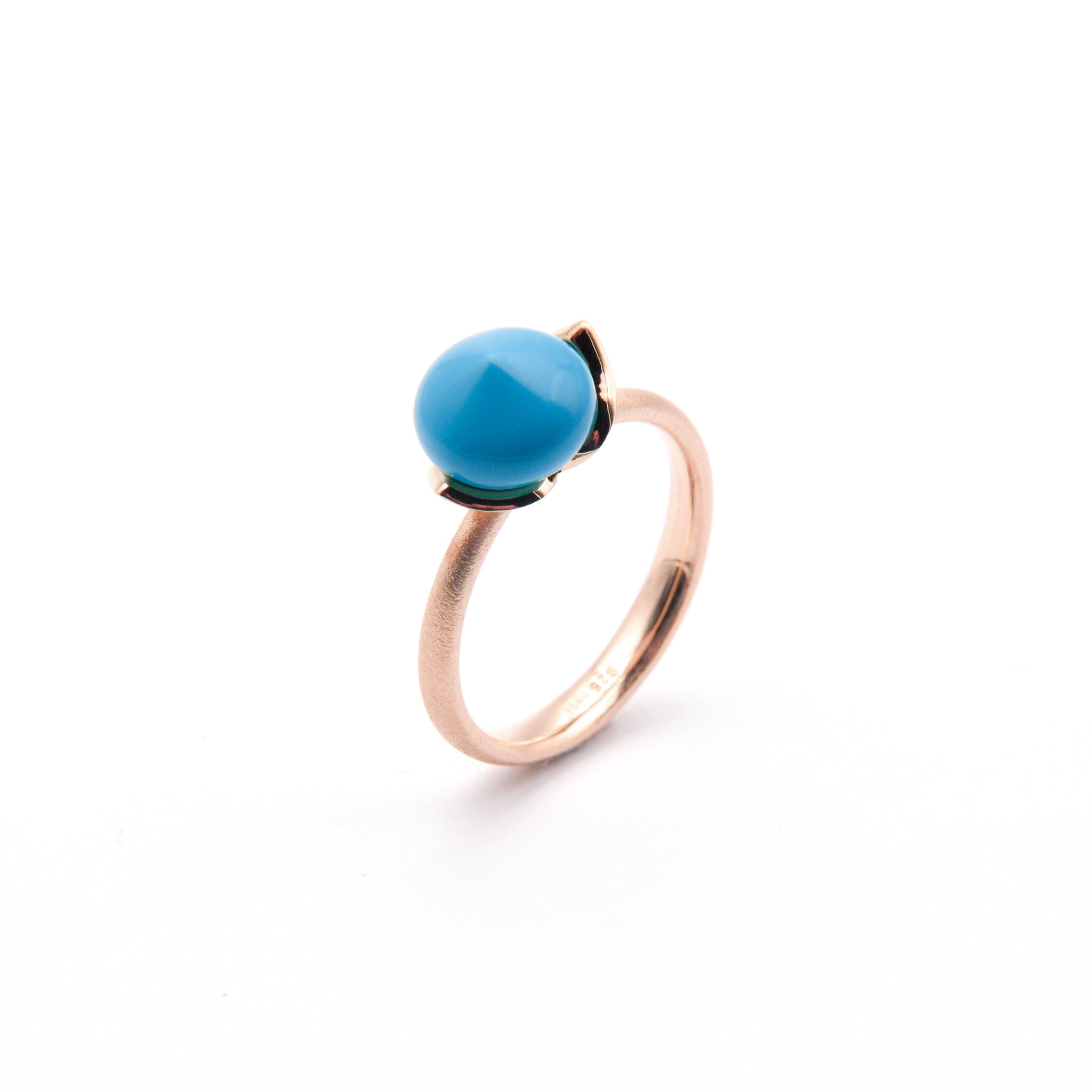 Dolce ring "smal" with turquoise rec. 925/-