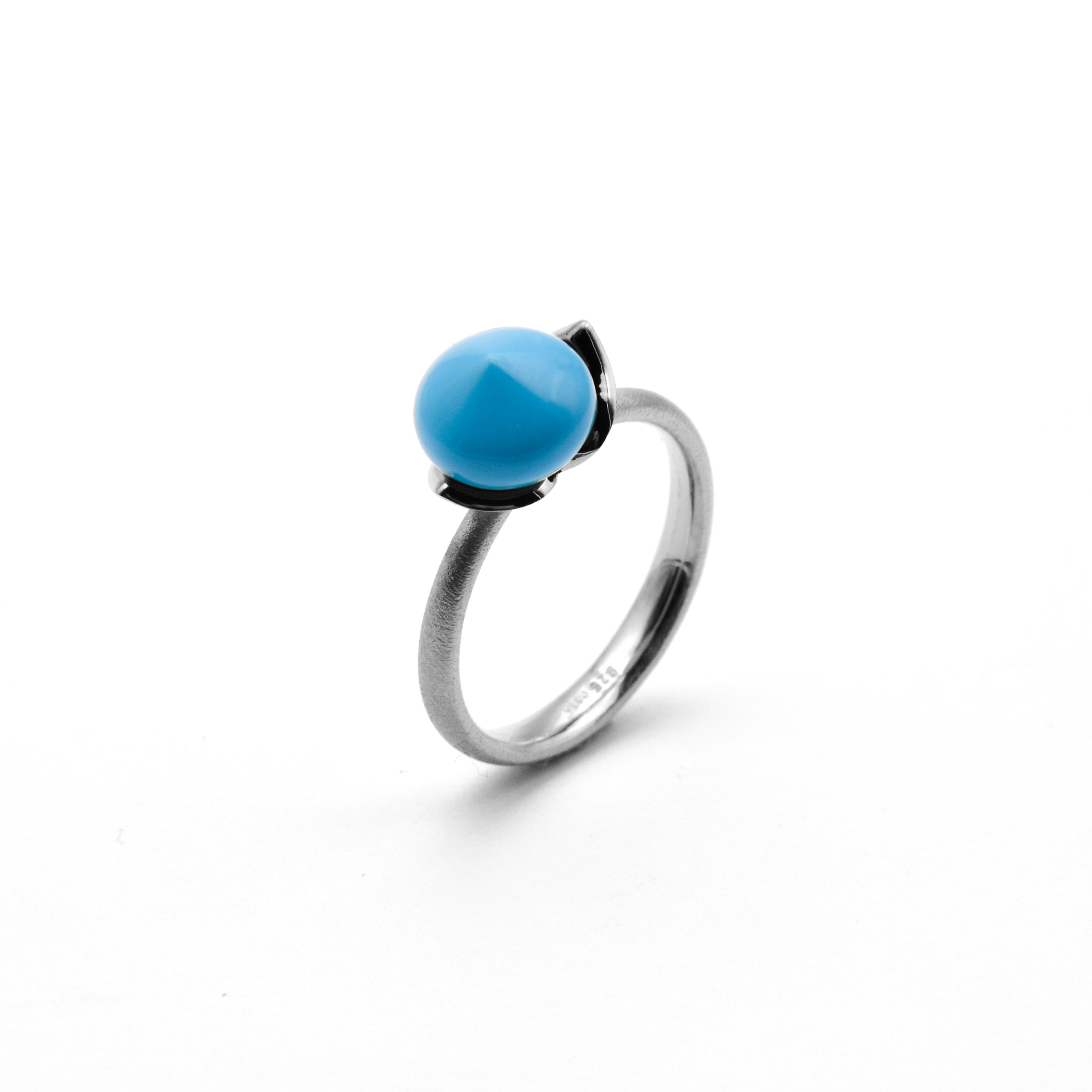 Dolce ring "smal" with turquoise rec. 925/-