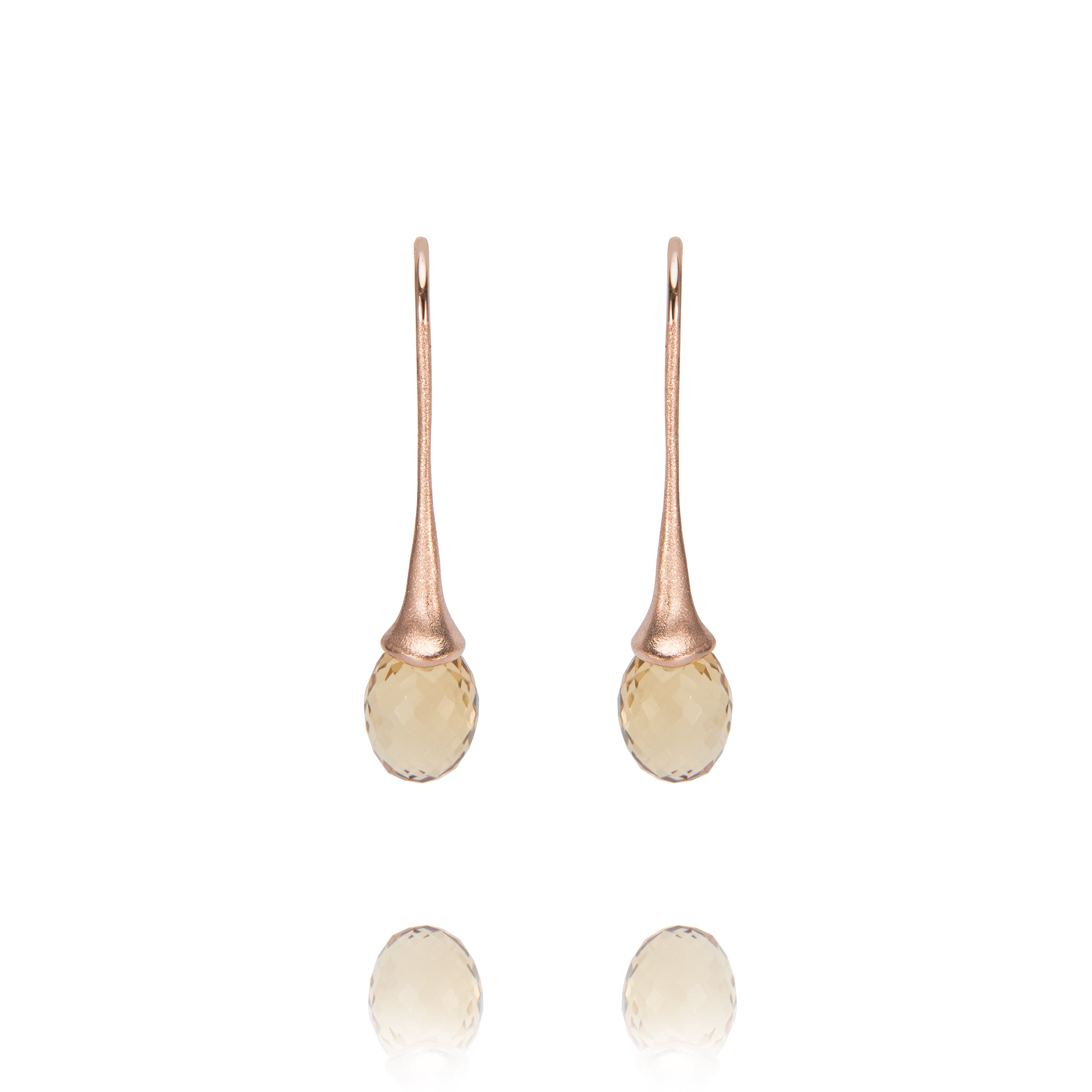 Olivia earrings "Champagne Quartz" 925/-