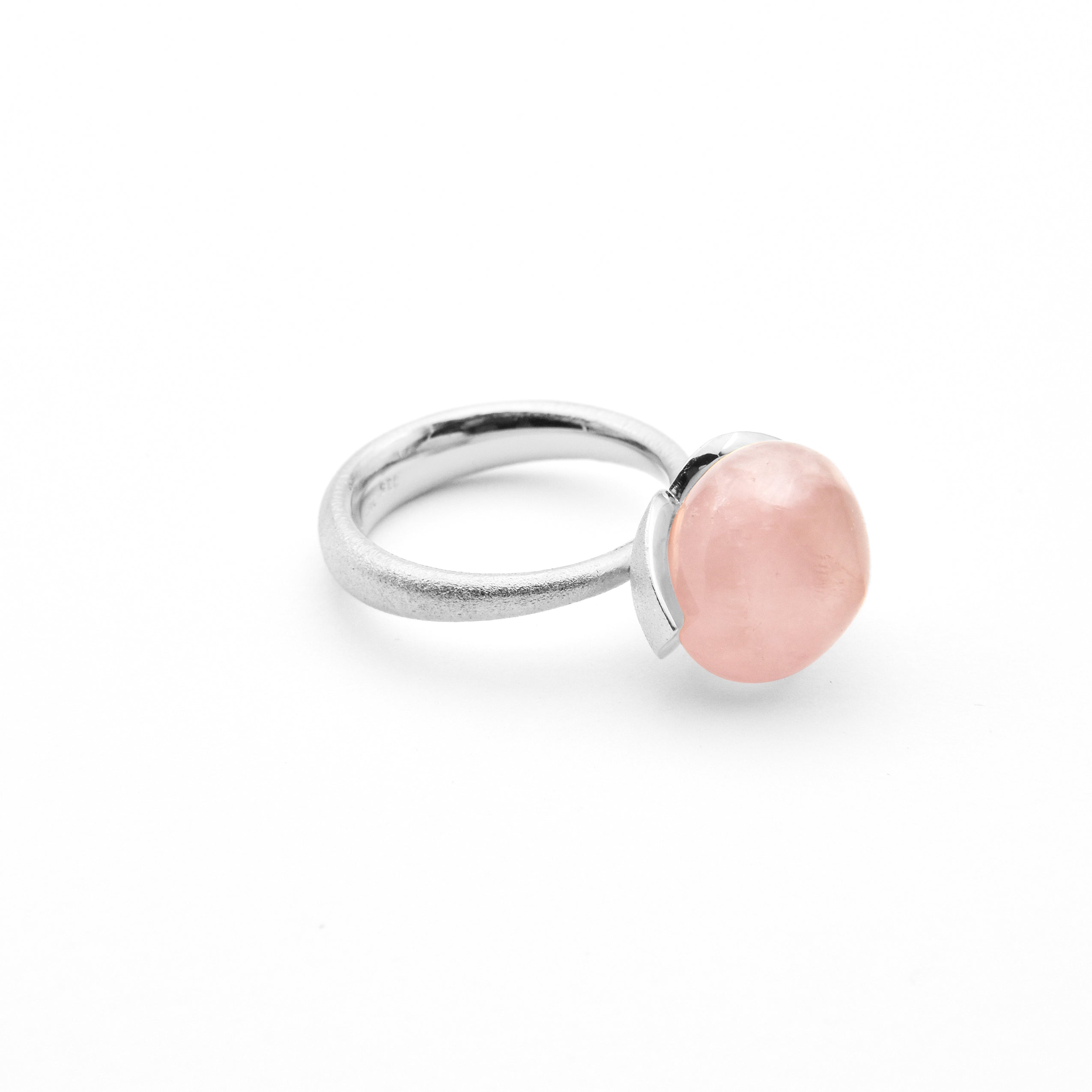 Dolce ring "big" with rose quartz 925/-